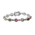 Multi-Tourmaline Bracelet in Platinum Over Sterling Silver (6.50 In) 9.75 ctw - Sticky add to cart bar