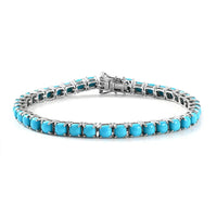 Doorbuster Premium Sleeping Beauty Turquoise Tennis Bracelet in Platinum Over Sterling Silver (6.50 In) 11.75 ctw