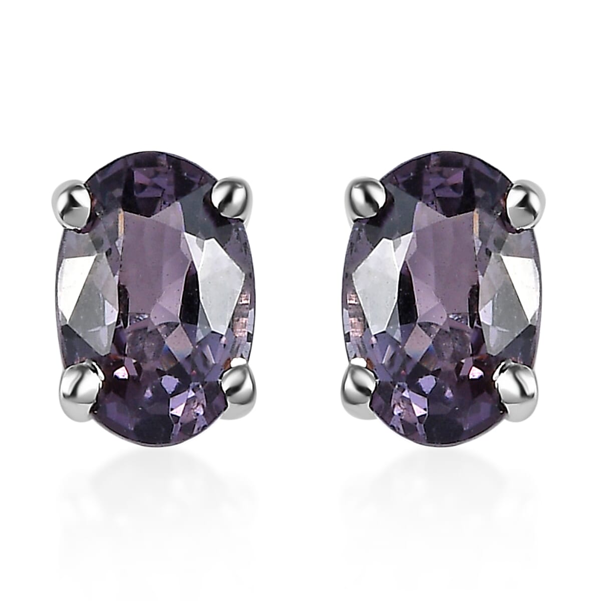 Platinum Spinel Stud Earrings in Platinum Over Sterling Silver 0.85 ctw
