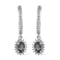 Tanzanian Platinum Spinel and White Zircon Dangling Earrings in Platinum Over Sterling Silver 1.70 ctw - Sticky add to cart bar