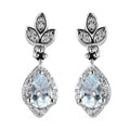 Premium Mangoro Aquamarine and Multi Gemstone Dangling Earrings in Platinum Over Sterling Silver 1.00 ctw - Sticky add to cart bar