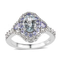 Premium Mangoro Aquamarine and Multi Gemstone Ring in Platinum Over Sterling Silver 1.50 ctw - Sticky add to cart bar