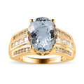 Premium Mangoro Aquamarine and White Zircon Ring in Vermeil Yellow Gold Over Sterling Silver 3.75 ctw - Sticky add to cart bar