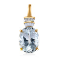 Luxoro 10K Yellow Gold Premium Mangoro Aquamarine and Diamond Pendant without Chain 3.10 ctw - Sticky add to cart bar