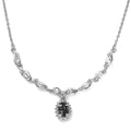 D'Joy Tanzanian Platinum Spinel and White Zircon 2.00 ctw Floral Necklace 18-20 Inches in Platinum Over Sterling Silver - Sticky add to cart bar