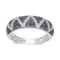 Blue and White Diamond Ring in Platinum Over Sterling Silver 0.50 ctw - Sticky add to cart bar