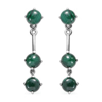 African Malachite Multi Function Earrings in Stainless Steel 7.40 ctw
