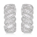 Diamond Omega Clip Earrings in Platinum Over Sterling Silver 1.00 ctw - Sticky add to cart bar
