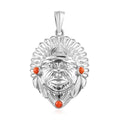 Mediterranean Coral Pendant without Chain in Platinum Over Copper with Magnet 0.30 ctw - Sticky add to cart bar