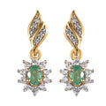 Ethiopian Emerald and White Zircon Dangle Earrings in Vermeil Yellow Gold Over Sterling Silver 0.80 ctw - Sticky add to cart bar