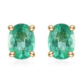 Luxoro 10K Yellow Gold Premium Ethiopian Emerald Solitaire Stud Earrings 0.65 ctw - Sticky add to cart bar