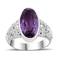 Rose De France Amethyst Ring in Sterling Silver (Size 5.5) 7.20 ctw