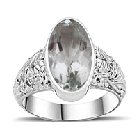Prasiolite Ring in Sterling Silver (Size 6.5) 7.20 ctw
