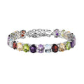 Multi Gemstone Bracelet in Platinum Over Sterling Silver (6.50 In) 27.30 ctw - Sticky add to cart bar