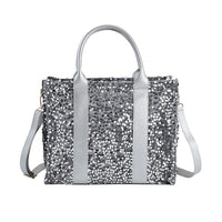 Doorbuster Silver Color Faux Leather Crossbody Bag (12.60"x6.30"x10.60") with Handle Drop (5") and Shoulder Strap (47")