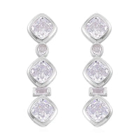 Simulated Diamond Dangle Earrings in Rhodium Over Sterling Silver 8.70 ctw