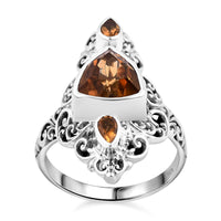 Brazilian Citrine Ring in Sterling Silver (Size 5.5) 3.70 ctw