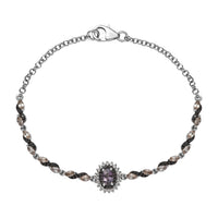 Tanzanian Platinum Spinel and Multi Gemstone Floral Bracelet in Platinum Over Sterling Silver (7.25 In) 3.40 ctw