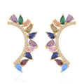 Simulated Multi Color Diamond Earrings in 14K Yellow Gold Over Sterling Silver 4.50 ctw - Sticky add to cart bar