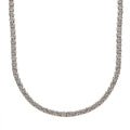 D'Joy 100 Facet Moissanite Tennis Necklace 18 Inches in Vermeil Yellow Gold Over Sterling Silver 35.85 ctw - Sticky add to cart bar