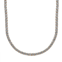 D'Joy 100 Facet Moissanite Tennis Necklace 18 Inches in Vermeil Yellow Gold Over Sterling Silver 35.85 ctw