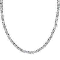 D'Joy Moissanite Tennis Necklace 18 Inches in Platinum Over Sterling Silver 38.40 ctw