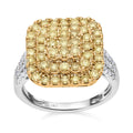 Luxoro 14K White and Yellow Gold Natural Yellow and White Diamond I3 Ring 5.30 Grams 2.00 ctw - Sticky add to cart bar