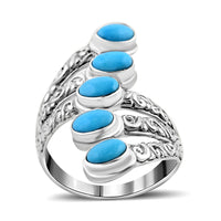 Sleeping Beauty Turquoise Ring in Sterling Silver (Size 5.5) 1.50 ctw