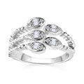 Moissanite Snake Inspired Layered Ring in Platinum Over Sterling Silver (Size 6.0) 0.20 ctw - Sticky add to cart bar