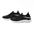 Black Comfortable Knit Vented Trainers Non-Slip PVC Sole Shoe ( 7-7.5 / 39) Women - Sticky add to cart bar