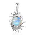 Rainbow Moonstone Fancy Pendant in Platinum Over Sterling Silver 4.65 ctw - Sticky add to cart bar