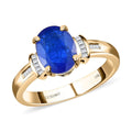 Luxoro 10K Yellow Gold Premium Tanzanian Blue Spinel (DF) and Diamond Ring 2.15 ctw - Sticky add to cart bar