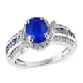 Tanzanian Blue Spinel (DF) and Multi Gemstone Ring in Platinum Over Sterling Silver 2.25 ctw - Sticky add to cart bar