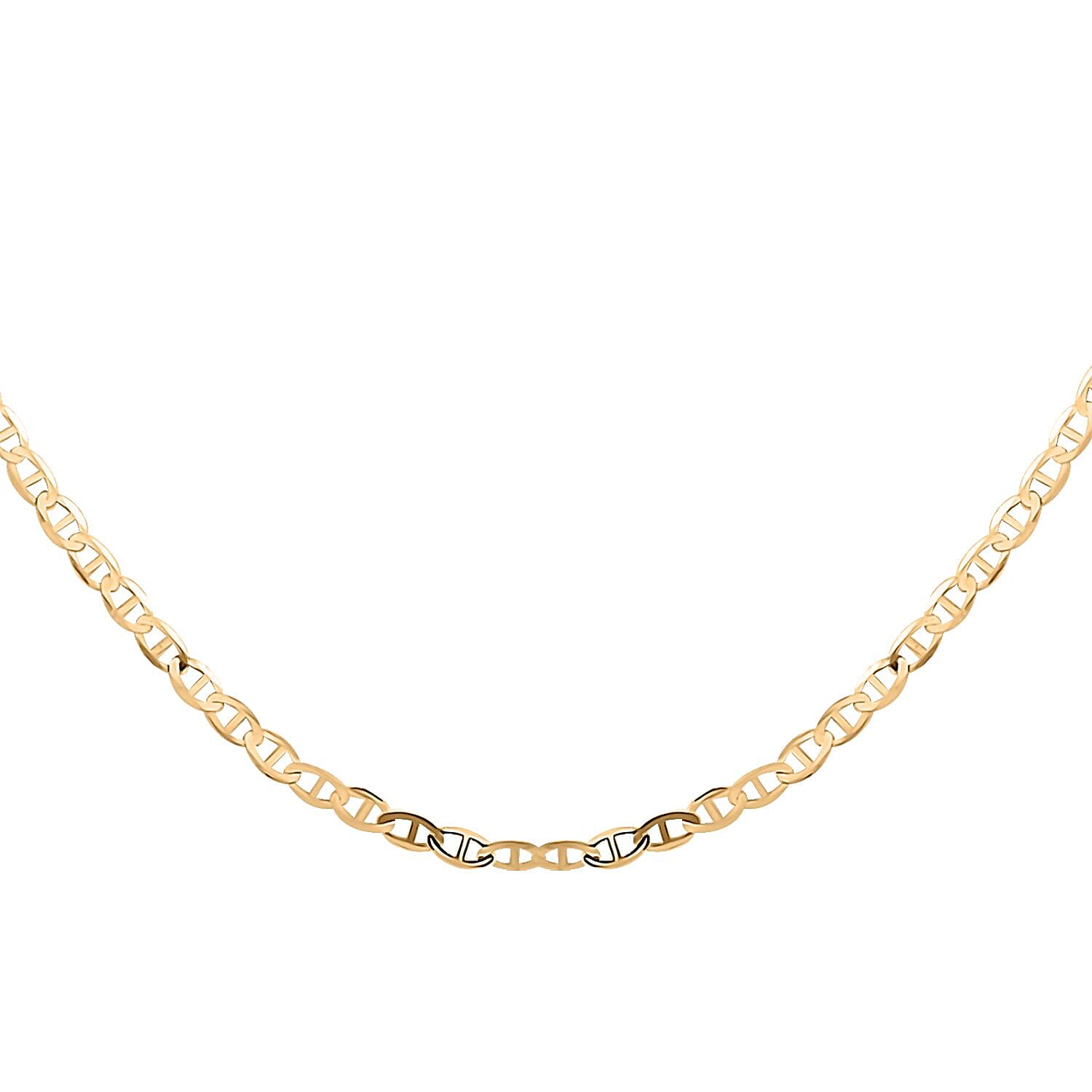 10K Yellow Gold 1.5mm Mariner Chain Necklace 20 Inches 0.95 Grams