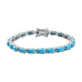 Premium Sleeping Beauty Turquoise and Malgache Neon Apatite Bracelet in Platinum Over Sterling Silver (6.50 In) 9.80 ctw - Sticky add to cart bar