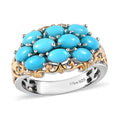 Premium Sleeping Beauty Turquoise Ring in Vermeil Yellow Gold and Platinum Over Sterling Silver 2.40 ctw - Sticky add to cart bar