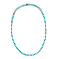 Premium Sleeping Beauty Turquoise Tennis Necklace 18 Inches in Platinum Over Sterling Silver 31.60 ctw - Sticky add to cart bar