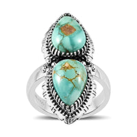 Artisan Crafted Royston Turquoise Ring in Sterling Silver 6.35 ctw