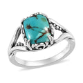 Artisan Crafted Royston Turquoise Split Shank Ring in Sterling Silver 2.30 ctw - Sticky add to cart bar