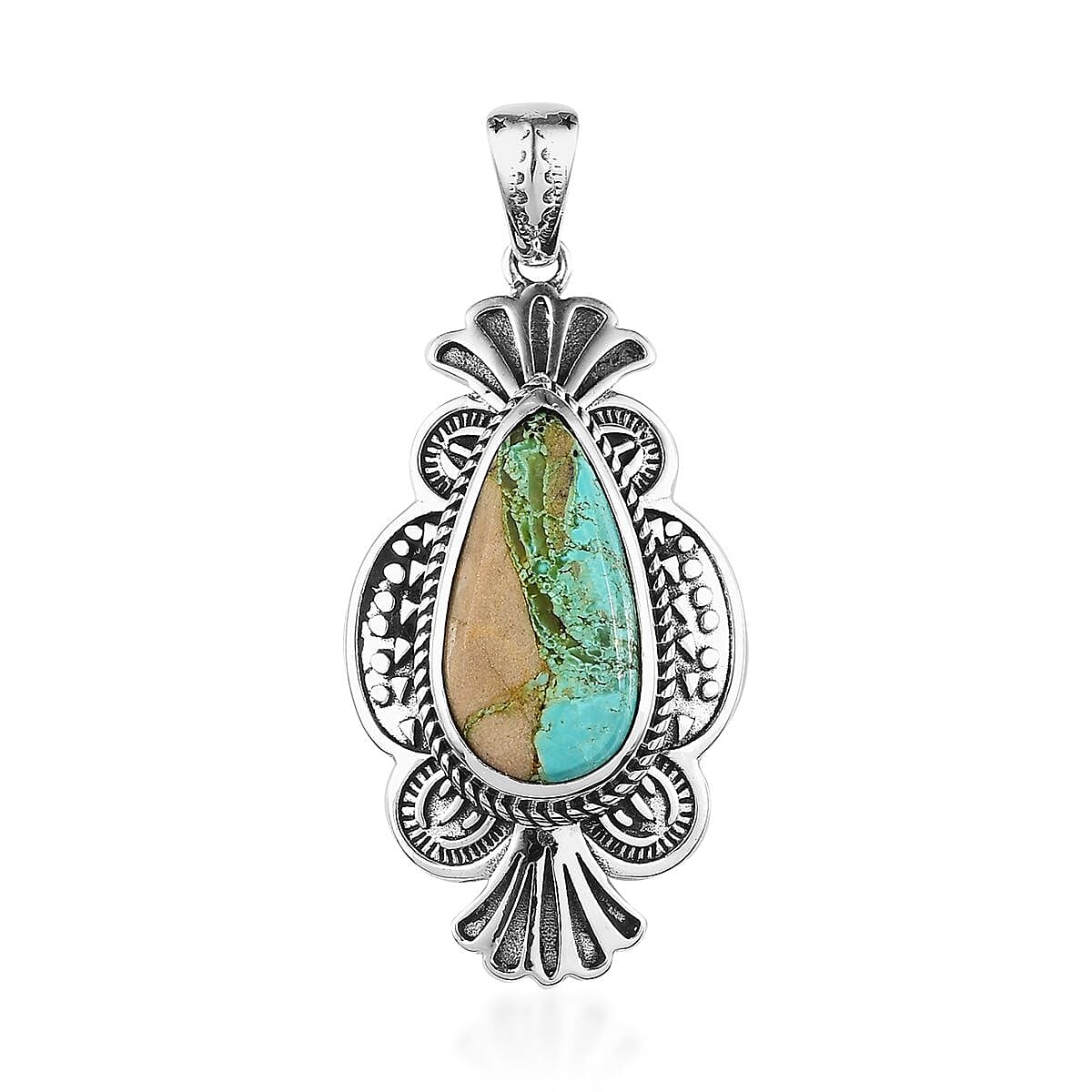 Artisan Crafted Royston Turquoise Pendant in Sterling Silver 8.10 ctw