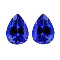 Certified & Appraised AAAA Tanzanite Set of 2 (Pear 8x6 mm) 2.00 ctw