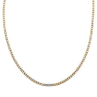 10K Yellow and White Gold 3.5mm Ice Chain Necklace (22 Inches) 19.75 Grams