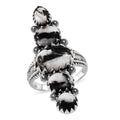 Artisan Crafted White Buffalo Elongated Ring in Sterling Silver 7.85 ctw - Sticky add to cart bar