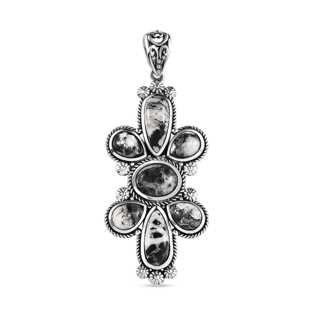 Artisan Crafted White Buffalo 7.65 ctw Pendant without Chain in Sterling Silver