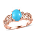 Premium Sleeping Beauty Turquoise and Uncut Natural Pink Diamond Ring in Vermeil Rose Gold Over Sterling Silver 1.60 ctw - Sticky add to cart bar