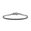 Doorbuster Karis Blue Sapphire Tennis Bracelet in Platinum Bond (7.25 In) 7.85 ctw - Sticky add to cart bar