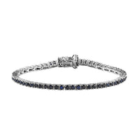 Doorbuster Karis Blue Sapphire Tennis Bracelet in Platinum Bond (7.25 In) 7.85 ctw