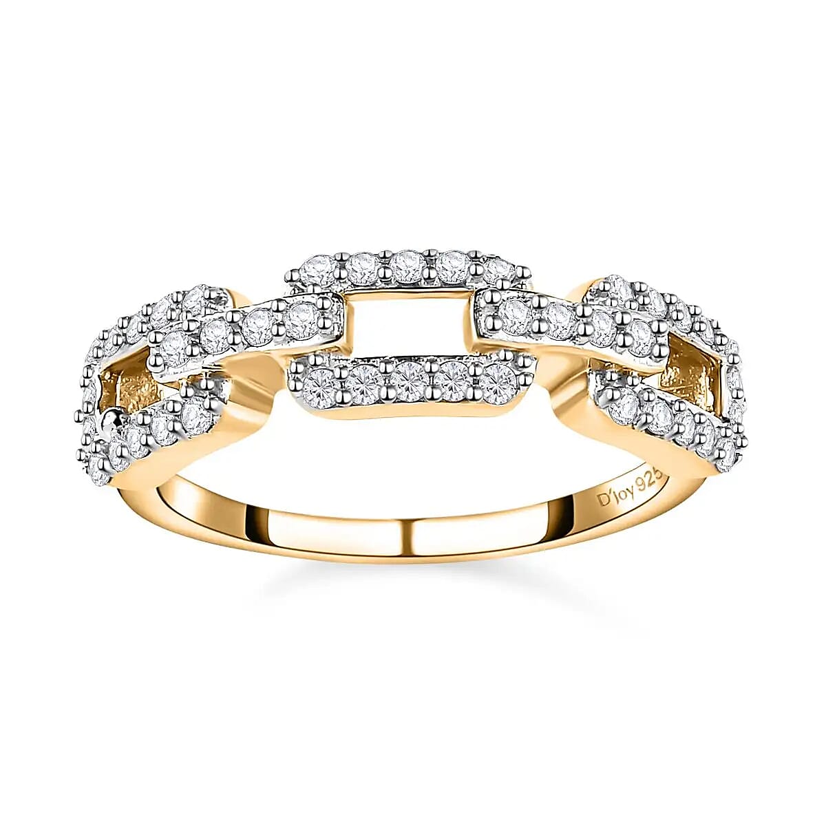 Moissanite Ring in Vermeil Yellow Gold Over Sterling Silver (Size 6.0) 0.25 ctw