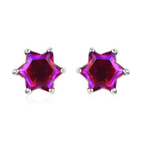 Volcanic Quartz (Triplet) Star Stud Earrings in Platinum Over Sterling Silver 9.30 ctw