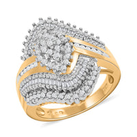 Diamond Ring in 14K YG and Platinum Over Sterling Silver 0.75 ctw